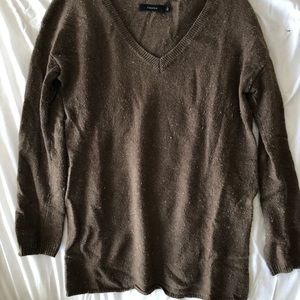 Talula Olive Knit Sweater with side slits